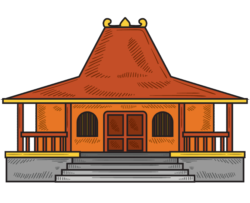 gambar rumah joglo vector png